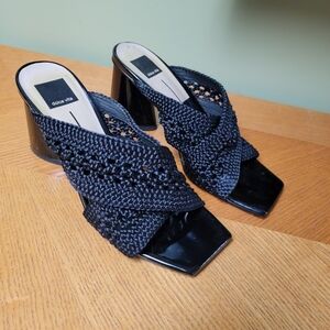 Dolce Vita, Black crochet front high heel sandal, Size 81/2M